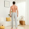 thumbnail image 4 of Vulcanodon Mens Pajama Pants Cotton Lightweight Sleep Lounge Pants PJ Bottoms with Pockets and Button Fly, 4 of 5