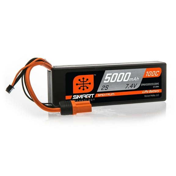 Spektrum 7.4V 5000mAh 2S 100C Smart Hardcase LiPo Battery: IC5, SPMX50002S100H5