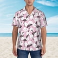 thumbnail image 2 of Xecao Pineapple Flamingo print Hawaiian shirt - a stylish short-sleeve button-down for men, perfect for casual beach and tropical outings., 2 of 9
