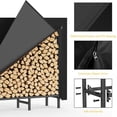thumbnail image 4 of Support de Rangement pour Bois de Chauffage Extérieur avec Housse, Empileur de Bûches Intérieur en Métal Robuste avec Housse en Tissu Oxford 600D Résistant aux Intempéries, Support Organisateur de Rangement pour Poil de Bois pour Foyer, Noir, 4 of 8