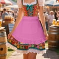 thumbnail image 2 of Lenago Womens Apron Dresses For Women Oktoberfest Costumes Multiple Color Schemes Square Collar Short Sleeves Dirndl Dresses German Dresses Festival Bavarian Costume Beer Carnival Women Party Dresses, 2 of 9