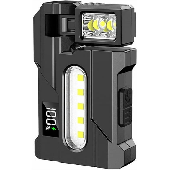 G5 EDC Flashlight 1200 Lumens – Super Bright 7 Modes EDC Flashlight, Rechargeable Mini Light with Magnet, Portable Pocket Dual Light, 180 °   Rotatable Magnetic Torches for Outdoor Emergency (1Pcs)