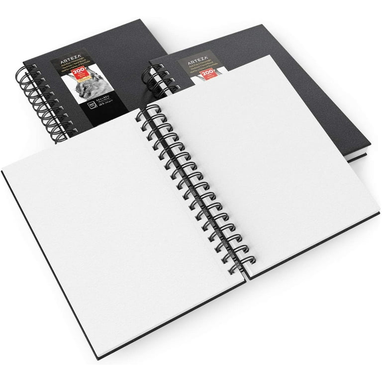 Arteza Sketchbook, Spiral-bound Hardcover, Black, 5.5x8.5, 200 Pages Of  Drawing Paper Each - 3 Pack : Target