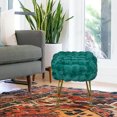thumbnail image 3 of Home Soft Things Fox Faux Fur Pouf Stool Ottoman - Teal Blue - 17x17x17", 3 of 7
