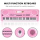 thumbnail image 4 of Piano eléctrico Sidaley de 61 teclas con micrófono color rosa para niños, 4 of 5