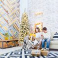thumbnail image 3 of Patiojoy 6FT Snow Flocked Pencil Pre-lit Christmas Tree with Flexible Stand Thick Leaves LED Lights, 3 of 8