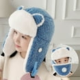 thumbnail image 3 of Winter Boy Trapper Trooper Hat Outdoor Warm Girls Ski Cap Windproof Mask Ear Flaps Hats for Kids, 3 of 8