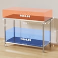 thumbnail image 2 of Table de Travail de Préparation en Acier Inoxydable à 2 Niveaux de 60 Po x24 Po avec Tablette Inférieure Réglable, Pattes et Roulettes Préassemblées - Table de Cuisine et d'Atelier Robuste, 2 of 6