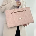 thumbnail image 5 of Women's Laptop Bag for 14-15.6 Inch Laptops - TSA Approved Lightweight Computer Case with Handle, Elegant Working & Traveling Notebook Sleeve for Women, PU Leather Portable Office Accessory, Pink, 5 of 7