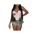 thumbnail image 2 of Opperiaya Women's Shiny Metallic High Waist Ruffle Trim Shorts, 2 of 10