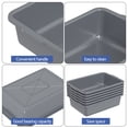 thumbnail image 3 of Xeabia 6 Packs 24 L Commercial Restaurant Bus Tub, Plastic Bus Boxes, Gray, 3 of 8
