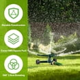thumbnail image 5 of Metal Rotary Lawn Sprinkler 3 Arm Heavy Duty 360 Degree Automatic Revolving Whirling Water Sprinkler with Wheeled Base, 5 of 6