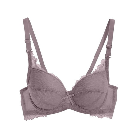 Lovzfmll Daily Wear Bras for Women  Women s Bralette Wireless Padded Bra Top Sexy Lace Patchwork Bra With Breathable and Sagging Lightweight Underwear Everyday Basic Bras Dark Gray 36/80