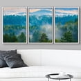 thumbnail image 3 of wall26 Framed Canvas Print Wall Art Set Aerial View Misty Mountain Forest Nature Wilderness Photography Realism Rustic Landscape Colorful Cool for Living Room, Bedroom, Office - 24"x36"x3 W, 3 of 5