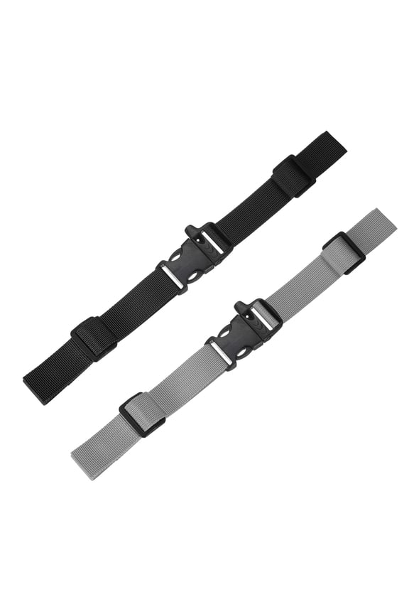 Backpack Chest Strap [2PCS] - Adjustable Sternum Straps with Whistle Buckle - [Black & Grey] Chest Belt Quick Release Buckle