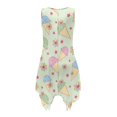thumbnail image 2 of HELLHERO Ice Cream Floral Print Sleeveless Sundress for Party Work, Asymmetric Side Pockets Ladies Round Neck Irregular Hem Midi Dress, 2 of 8