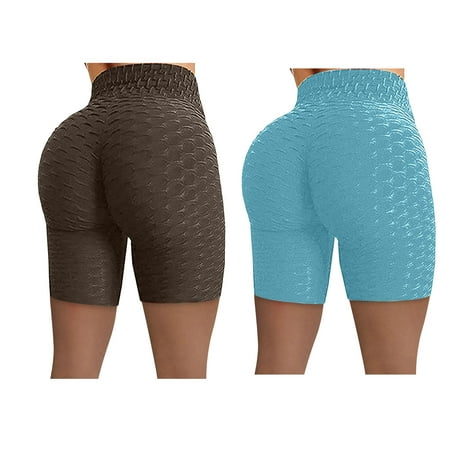 

2 Pack Women Seamless Booty Shorts Butt Lifting High Waisted Workout Shorts