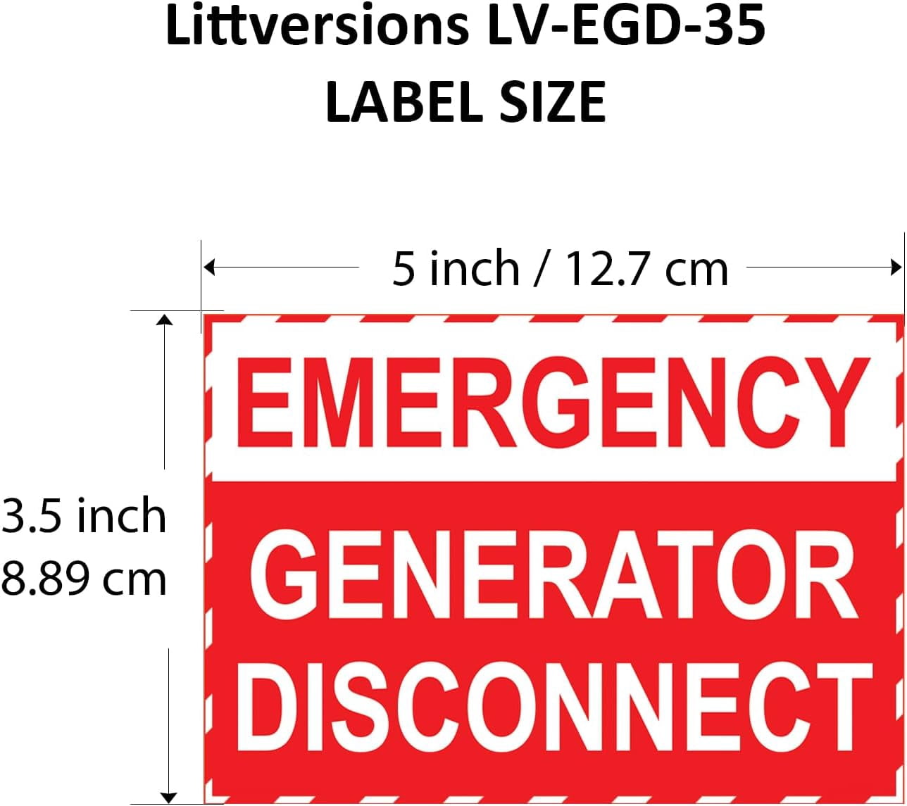 5" x 3.5" Emergency Generator Disconnect Label Sign Sticker Electrical Panel Vinyl Lock Out Shut Off
