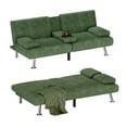 thumbnail image 4 of Homall  Futon Sofa Bed with Armrests and Cup Holders,  Adjustable Backrest Angles, Convertible bed, Green, 4 of 7