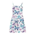 thumbnail image 5 of FamilyThread FamilyThread Girls Casual Butterfly Print Sleeveless Dresses Spaghetti Strap Summer Swing Twirly Sundress A-Line Dress For 4-14Y, 5 of 7
