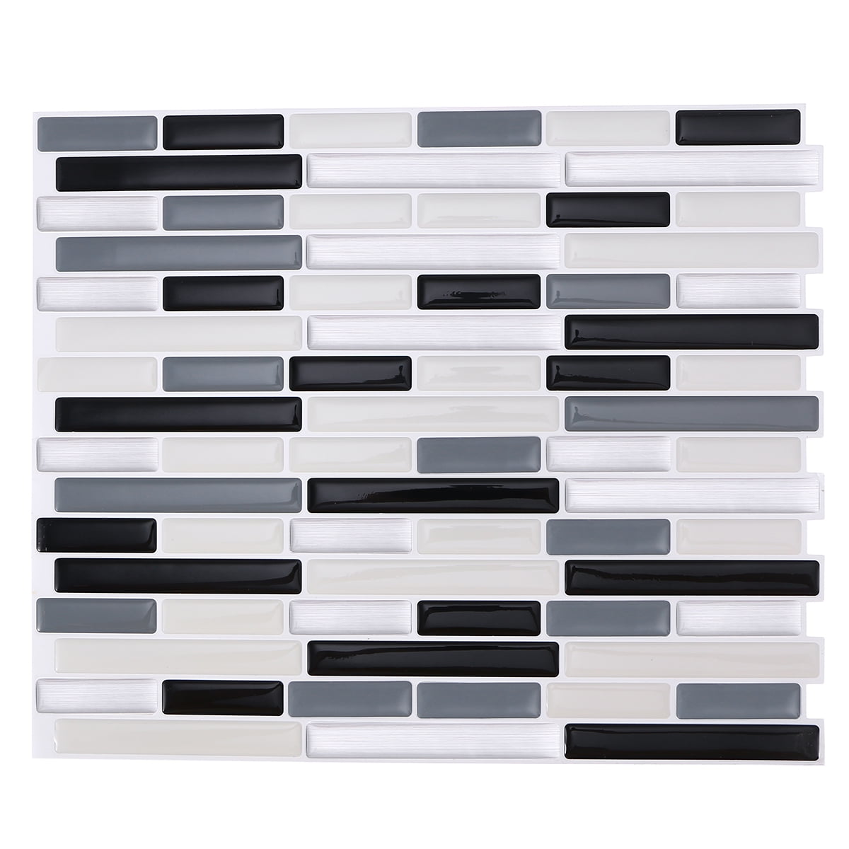 Self Adhesive Wall Tile Removable Waterproof Long Marble Design Peel and Stick Backsplash for Kitchen 28.6x23.7CM