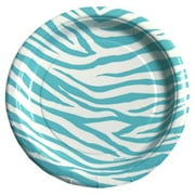 Dessert Plates, Teal Zebra, 7"