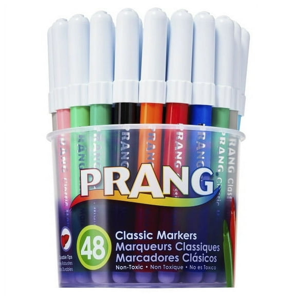 Prang Classic Non-Toxic Washable Art Marker, Bullet Tip, Assorted Colors, Pack of 48