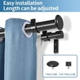 thumbnail image 2 of Urbanest Adjustable Double Curtain Rod Set Bouton Manhattan Finials – 1″ Front & 3/4″ Back Rod With Black Rod, 28–48 Inches, 2 of 6