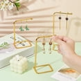 thumbnail image 3 of 3Pcs L Shape Metal Earring Display Stand Golden Dangle Earring Display Holder Jewelry Display Rack for Earrings Bracelets Pendants Jewelry Organizer, 3 of 9