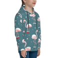 thumbnail image 3 of Kll Unisex Kids Boys Girls Hooded Pocket Pullover Hoodies-Elegant Flamingo, 3 of 9