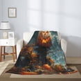thumbnail image 5 of Throw Blanket for Couch Sofa and Bed, Halloween Pumpkin Monster Super Soft Plush Throw Blanket, Fuzzy Cuteness Comfy Warm Washable Flannel Blanket & Throws for All Season 50"x40", 5 of 7