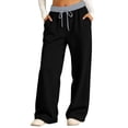 thumbnail image 5 of Mercatoo Girls Oversized Wide Leg Sweatpants Kids Baggy Swea𝐭 Pants Drawstrin𝐠 Waist Color Block Straight Leg Track Pants Trousers, 5 of 7
