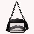 thumbnail image 3 of WDOplteas Chain Commute Bag Fashion Crossbody Bag Transparente Elegante para Viajes (negro), 3 of 9