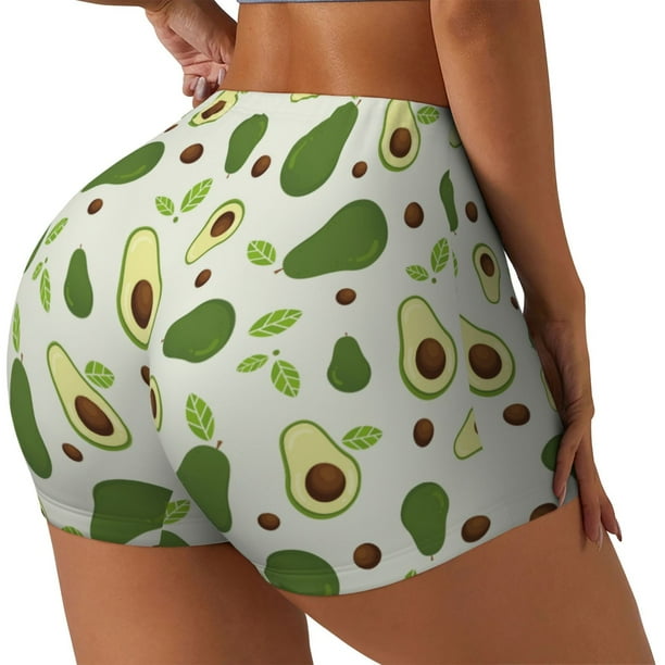 Fotbe Green Avocado Shorts Sin Costuras – Shorts Deportivos de Cintura Alta para Mujer, Elásticos para Gimnasio, Yoga, Running o Ciclismo-Medium