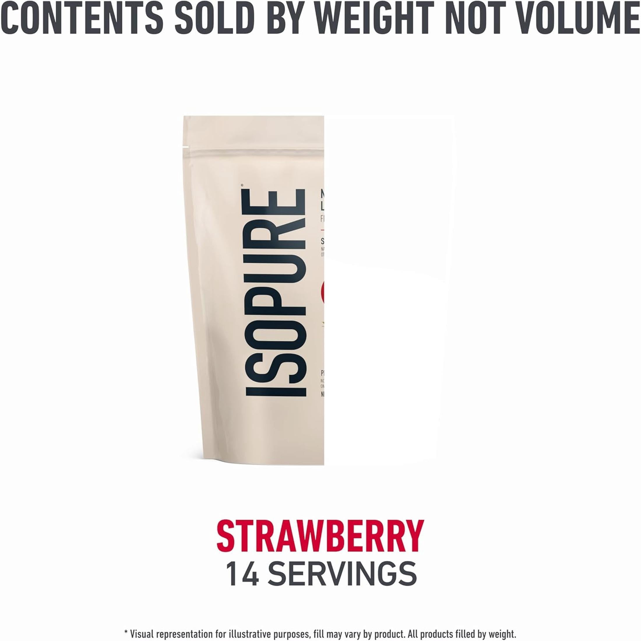 Isopure, Low Carb 100% Whey Protein Isolate, 25 g Protein Powder, Strawberry, 1 lb, 14 Servings