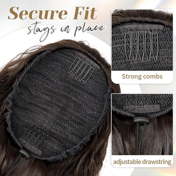 WEIF-Ponytail Extension 26 Inch Drawstring Pony Tails Hair Extensions for Women Long Curly Ponytail Synthetic Hairpieces for Daily Use（6#-Dark Brown）
