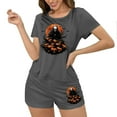 thumbnail image 4 of Hvot&aat Womens Halloween Pajamas Short Set Spooky Season Graphic Cute Tops and Shorts Loungewear, 4 of 6