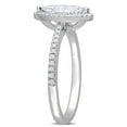 thumbnail image 4 of Created Forever Women's Marquise & Round - cut Lab-Created Diamond 14kt White Gold Halo Engagement Ring, 4 of 9