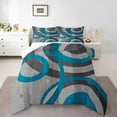 thumbnail image 2 of Erosebridal Gray Blue Bedding Full Comforter Set, Abstract Swirl Circle Down Comforter, Geometric Bedroom Decor Microfiber 3pcs, 2 of 8