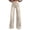Khaki, variant on Women's High Waisted Wide Leg Jean-Look Pants, Casual Straight Fit Trouser with Back Pockets, Retro 90s Style Palazzo Pants for Everyday Wear and Street Style