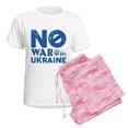 thumbnail image 6 of CafePress - No War In Ukraine Women's Light Pajamas - Women's Short Sleeve Print T-Shirt and Pants Light Cotton Pajama Set, 6 of 7