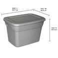 thumbnail image 2 of Sterilite 38 Liter Tote, Plastic Storage Bin with Snap-on Lid, Stackable, Gray, 2 of 6