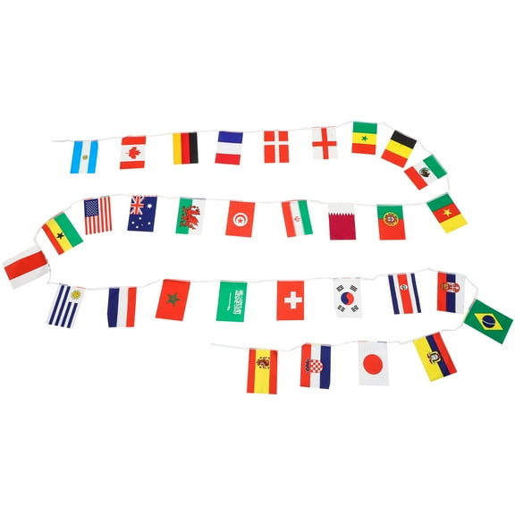 1 Set of Football Match String Flags Fans Bunting Flag Banner Soccer Themed Party Supplies