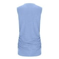 thumbnail image 6 of ZQGJB Plus Size Womens Ruched Tank Tops Loose Fit Crewneck Sleeveless Tops Dressy Casual Solid Color Basic Summer T-Shirts for Women 2024 Light Blue XXXXXL, 6 of 8