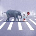 thumbnail image 2 of Art.com Elephant Crossing Art Print by Nancy Tillman, 30" x 30", 2 of 4