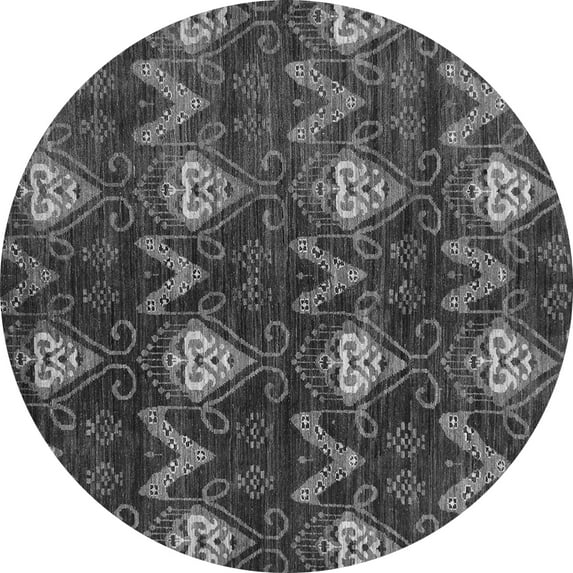 Ahgly Company Indoor Round Oriental Gray Modern Area Rugs, 5' Round