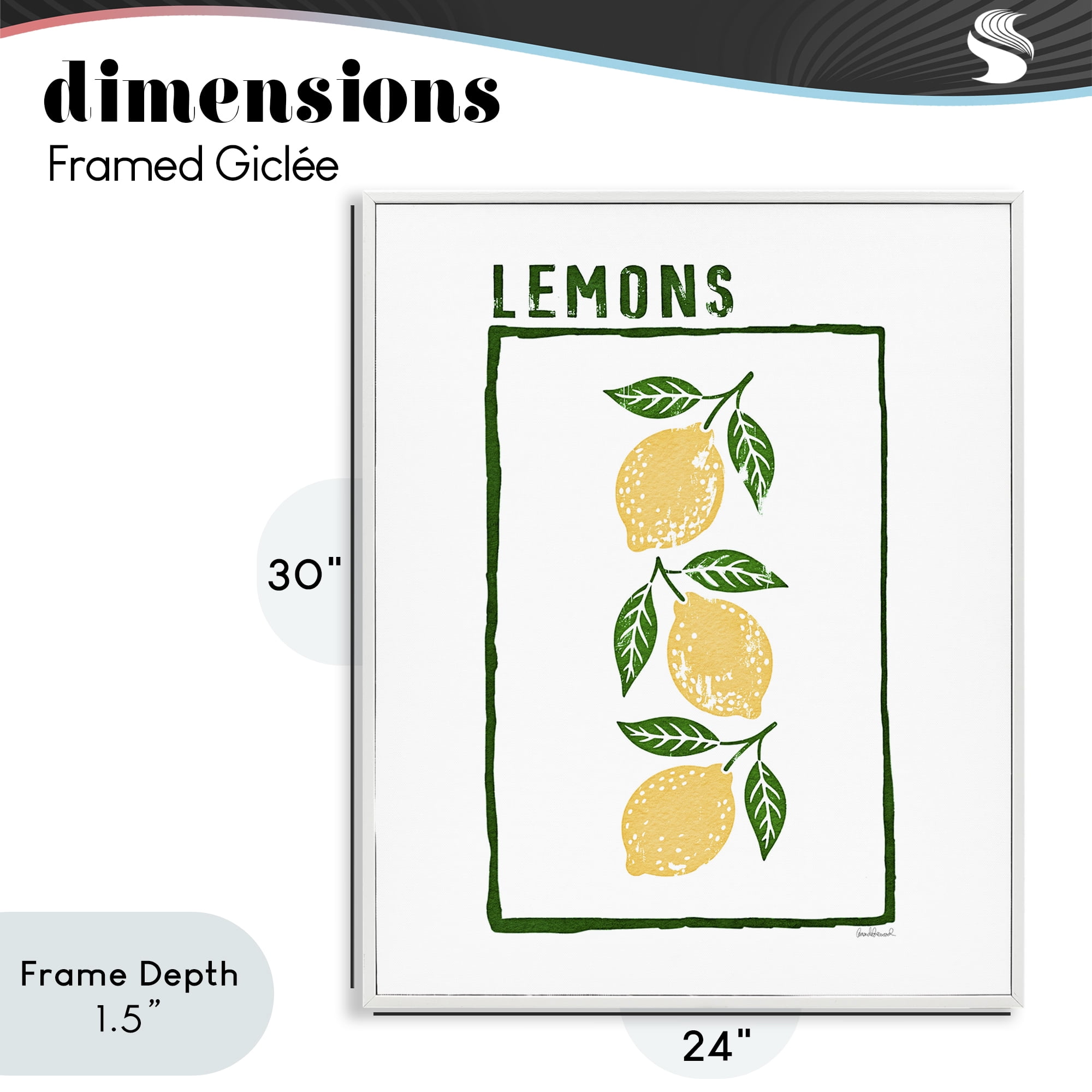 Stupell Industries Tasty Summer Lemons White Framed Giclee Art, design by Amanda Greenwood
