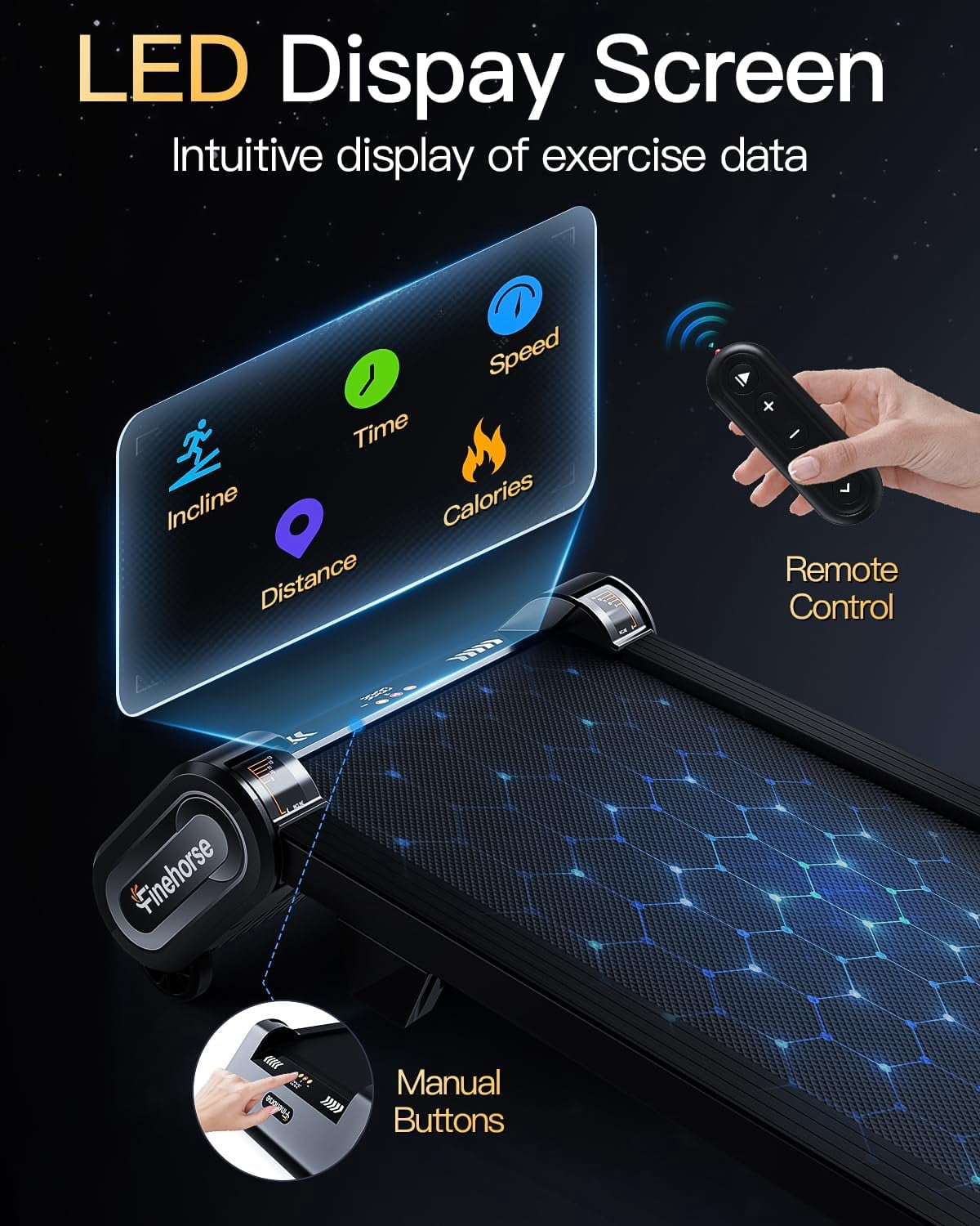 AKLUER 13% Max Auto Incline Walking Pad Treadmill, 6-Level Walking Desk with Remote Control, LED Display, 330Lbs Capacity