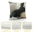 thumbnail image 4 of Happy Easter Bunny Shaped Throw Pillow, Plush Boucle Jumping Rabbit Cushion Sherpa Easter Decorative Pillow for Couch Living Room Bed, Black, 4 of 5