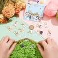 thumbnail image 3 of 2 Sets 2 Style Cat Alloy Enamel Charm Locking Stitch Marker Crochet Leverback Hoop Lobster Clasp Charm Mixed Color 34~40.5mm 1 set/style, 3 of 6